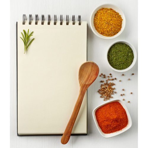 recipe book and ingredients for a great landing page